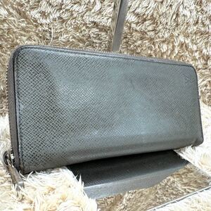 1円 ■美品■ LOUIS VUITTON ルイヴィトン M32601 タイガ ジッピーウォレット ヴェルティカル ラウンドファスナー 長財布 グレー系 FD7952