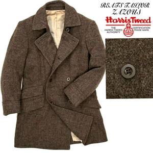 良品!REATS TAILOR ZAZOUS Harris Tweed リーツテイラー ザズーハリスツイード ダブル チェスターコート(36)ブラウン メンズ 紳士服 日本製