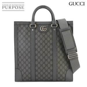 未使用 展示品 グッチ GUCCI オフィディア ミディアム 2way トート ショルダー バッグ GGスプリーム レザー グレー 731793 90236521