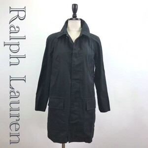 ■ RALPH LAUREN ラルフローレン ステンカラーコート ブラック サイズ7 レディース ｃ1660 A4