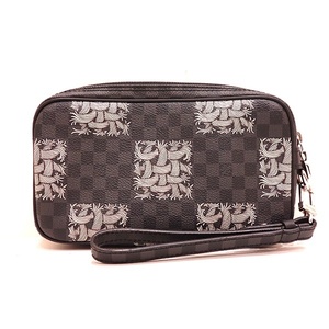 ルイヴィトン クリストファーネメス ポシェットヴォルガ グレー系 クラッチバッグ ダミエグラフィット N61228 LOUISVUITTON 中古