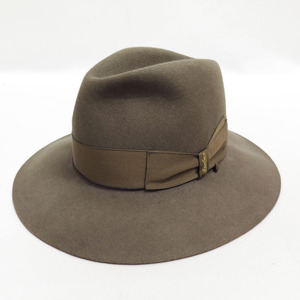 Borsalino Qualita Superiore Q.S. Felt Fedora Hat 58 Brim 7.5cm 111147 QS ボルサーリーノ クアリタスーペリオーレ ラージブリム ハット