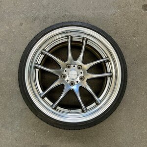 タイヤ付き社外ホイール1本　WORK EMOTION CR 2P(ワーク エモーション)　GTS(グリミットシルバー)　19×9.5J　+15　114.3　5穴　225/35ZR19