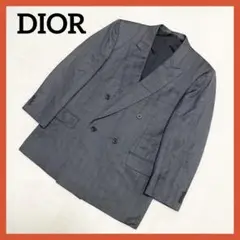 Christian Dior　ダブルテーラードジャケット　銀タグ　シルク混　黒