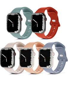 5本セットApple Watch交換バンド、アップルウォッチ バンドシリコン製スポーツバンド38mm 40mm 41mm 限定セール　男女兼用