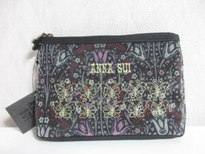 未使用品 アナスイ ANNA SUI ミラー付き メッシュ ポーチ 黒 ブラック yg4690