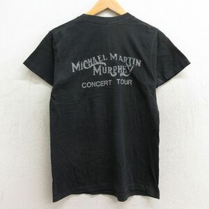 M/古着 スクリーンスターズ 半袖 ビンテージ ロック バンド Tシャツ メンズ 80s マイケルマーティンマーフィー クルーネック 黒 ブラック 2