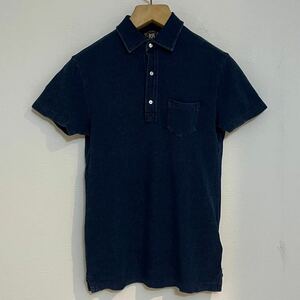 【57】 美品 RRL インディゴ 鹿の子 ポロ シャツ ロゴ 刺繍 半袖 XS ダブルアールエル ラルフローレン ralph lauren 藍 indigo ポケット