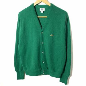 ■ あいみょん着 80s USA製 ビンテージ LACOSTE ラコステ IZOD アイゾット ワンポイント ワニロゴ アクリル ニットカーディガン サイズM ■