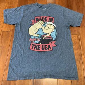 沖縄 米軍放出品 POPEYE 半袖 Tシャツ オシャレ ファッション 古着 ビンテージ SMALL (管理番号I25)