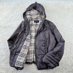 【BURBERRY LONDON】ダウンコート 46サイズ 裏地 ノバチェック バーバリーロンドン ジャケット レディース 大きい ブラウン Rstore49123