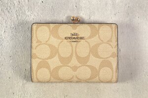 COACH コーチ 二つ財布 シグネチャー キスロック がま口 小銭入れ付 C8724