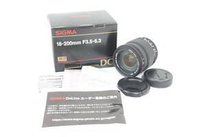 【返品保証】 【元箱付き】シグマ Sigma ZOOM 18-200mm F3.5-6.3 DC ペンタックスマウント 説明書 前後キャップ付き レンズ v8780