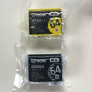 送料込 ★期限不明 エプソン EPSON 純正インクカートリッジ ICY64 イエロー&ICMB64 ブラック 2色セット