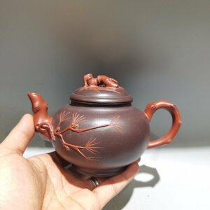 ◆古寳堂◆近現代 紫砂壺 報春壺 顧景舟 紫泥 茶具 茶道品 極細工 古置物 古擺件 中国古美術 時代物 古董品