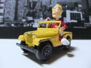 所さん☆トコロさん　ＭＡＴＣＨＢＯＸ　ＮＯ．７２　ＪＥＥＰ　黄　ＭＡＤＥ　ＩＮ　ＥＮＧＬＡＮＤ　マッチボックス