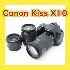 バリアングルモニター⭐️最軽量⭐️トリプルレンズ⭐️Canon kiss X10