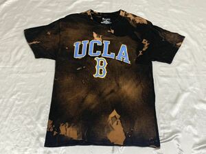 【送料無料 値下げ交渉歓迎】チャンピオン UCLAカリフォルニア大学ロサンゼルス校半袖Tシャツ 海外Mサイズ 黒茶色カモフラ 古着野球バスケ