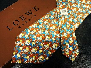 ♪vr0748♪良品♪【LOEWE】ロエベ【馬 ウマ 動物 乗馬 柄】ネクタイ