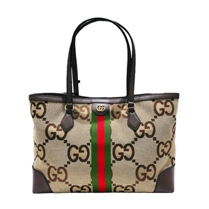 グッチ GUCCI オフィディアGGミディアムトート 631685 ブラウン GGスプリーム トートバッグ レディース 中古