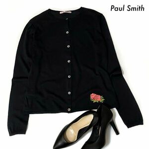 【送料無料】PS Paul Smith ポールスミス★長袖カーディガン バラ刺繍 ブラック 黒