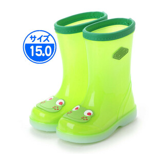 【B品】キッズ 長靴 グリーン 15.0cm 緑 子供用 JWQ06