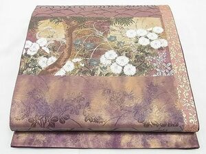 平和屋野田店◎太鼓柄袋帯　唐織　琳派横段花文　金糸　逸品　BAAE4681vj