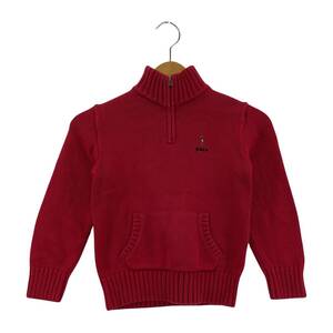 POLO RALPH LAUREN ポロ ラルフローレン ハーフジップ ニット size6/レッド