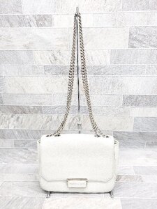 ◇ Θ CHARLES & KEITH チェーン　スクエア ミニ　ショルダー　バッグ アイボリー レディース P