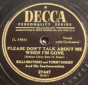 DECCA Records MILLS BROTHERS・ PLEASE DON