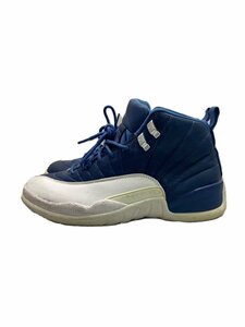 NIKE◆AIR JORDAN 12 RETRO_エアジョーダン12 レトロ/26.5cm/BLU/フェイクレザー