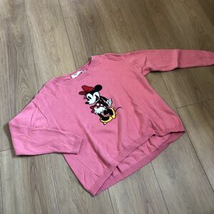 【ユニクロ】ピンク　長袖ニットカットソー　《美品》110〜120