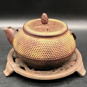 鉄器 急須&敷台セット　鉄瓶　茶道具 煎茶道具 茶器　食器　S6