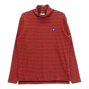 LECOQ GOLF ルコックゴルフ ハイネック 長袖Tシャツ ボーダー柄 オレンジ系 M [240101174531] ゴルフウェア メンズ