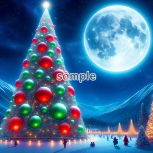 A3 350dpi クリスマスツリー 03 オリジナル絵イラスト著作権フリー画像素材 46P Christmas tree 03 Original picture image material