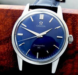 OMEGA オメガ シーマスター30 Ref.14390-61-SC Steel Blue Dial メンズ 手巻き (極美品、OH済み) / 34mm