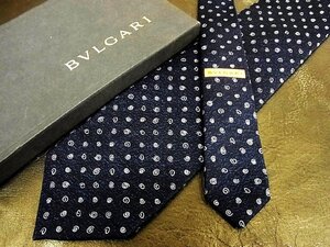 ♪vr0453♪良品♪【BVLGARI】ブルガリ【渦 渦巻き 柄】「最高級セッテピエゲ」ネクタイ