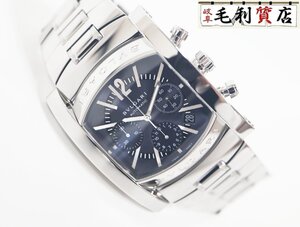 ブルガリ BVLGARI アショーマ クロノグラフ AA48SCH 青文字盤 ステンレス メンズ 【中古】 時計