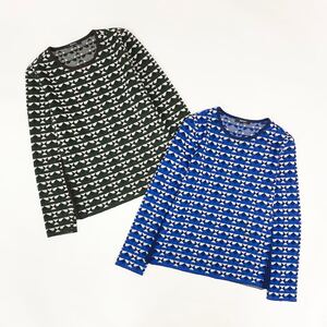 a17♪⑨ 〈大きいサイズ☆〉 Aquascutum アクアスキュータム 2点まとめ 2点セット 長袖ニット クルーネック 13 XL相当 レディース 女性服