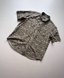 90s USA製 STUSSY ALL OVER PATTERN SHIRT OLD VINTAGE アメリカ製 ステューシー グラフィックプリント 総柄シャツ オールド ビンテージ