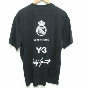 美品 22SS Y-3 ワイスリー アディダス ヨウジヤマモト REAL MADRID 120TH ANNIVERSARY 半袖 オーバーサイズTシャツ HM6687 S ブラック ◆