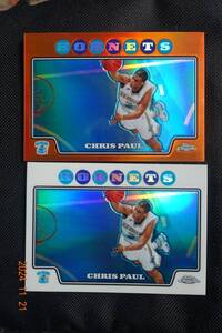 Chris Paul 2008-09 Topps Chrome No.1 Orange Refractor #393/499 + 同 Refractor 　※2枚セット 