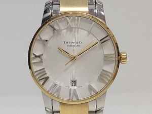 TIFFANY＆Co. ティファニー アトラス ドーム Z1800 自動巻き 腕時計 デイト YG×SS コンビ 裏スケ 箱有り 店舗受取可