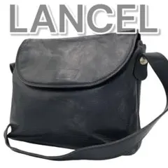 LANCEL ランセル ショルダーバッグ レザー ブラック 80年代 ロゴ