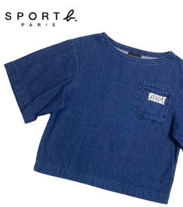 SPORT b. SENGA アニエスベー agnes b. インディゴ カットソー 36 デニム Tシャツ