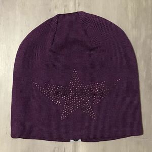 ★新品★ Purple swarovski BAPESTA ニット帽 a bathing ape BAPE STA Beanie エイプ ベイプ アベイシングエイプ スワロフスキー 帽子 i541