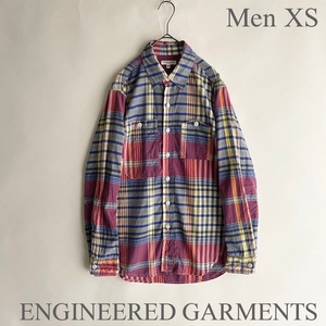 【美品】ENGINEERED GARMENTS USA製 エンジニアードガーメンツ ワークシャツ 山ポケ チェック 定番 シーズンレス マルチカラー size XS sk