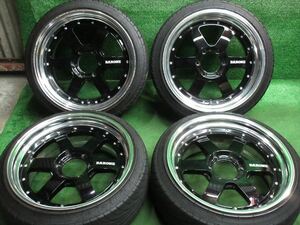 中古 ホイールタイヤ 4本 225/40R19 2022年製 2分山 ヴァローネ RS6 ラジアル タイヤ ナンカン ウルトラスポーツ NS-II