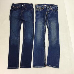 ■TRUE RELIGION トゥルーレリジョン ジーンズ 2点 まとめ売り デニムパンツ ボトムス USA製 サイズ 23　25 ブルー系 /1.08kg■