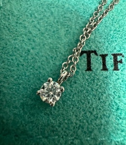 TIFFANY&Co.ソリティアネックレス Pt950　1Pダイヤモンド 美品